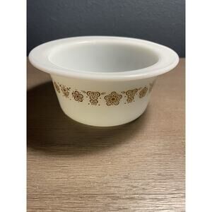 Vintage #75 Pyrex Butterfly Gold Round Butter Dish Bowl No Lid